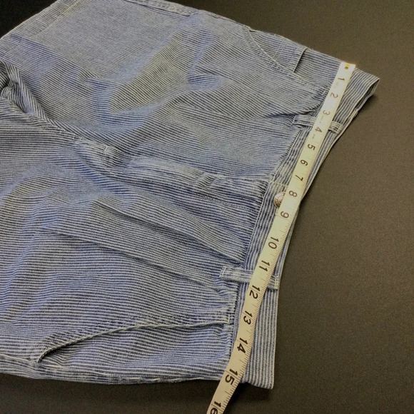 Vintage Women's GV pinstriped Blue high waisted Jeans Shorts, Size M,L Blue‎ - Picture 6 of 10
